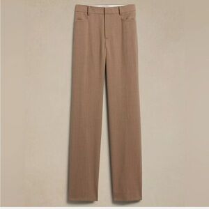 Siena Straight Italian Wool Pant Banana Republic Tan Dress Pants 10Tall NWOT